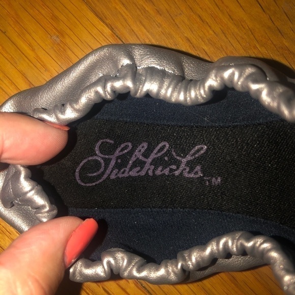 Sidekicks Women's Foldable Round Toe Ballet Flats- Silver - Picture 3 of 6